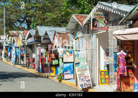 The Dominican Republic, north coast, Sosua, souvenir shops at the way to the beach Stock Photo