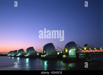 Thames Barrier, Woolwich, Newham, London, England Stock Photo