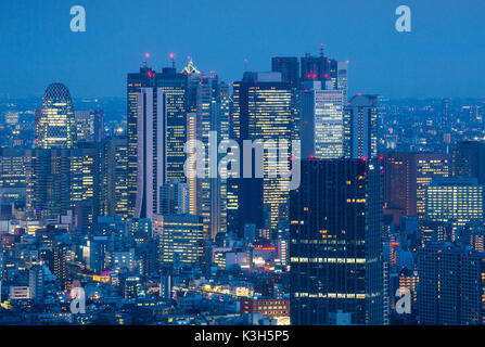Japan, Tokyo City, West Shinjuku Skyline Stock Photo