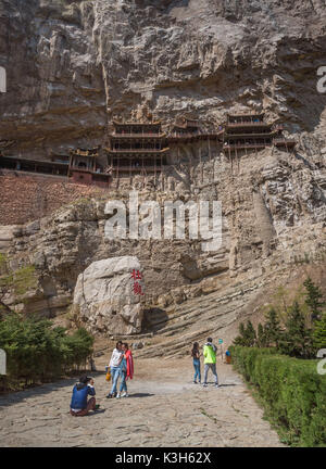 China, Shanxi Province,Near Hunyuan City, Mt. Hengshan, The Hanging Temple (Xuanhong Temple) Stock Photo