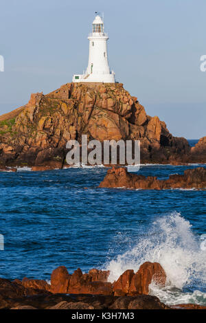 United Kingdom, Channel Islands, Jersey, Corbiere Lighthouse Stock Photo
