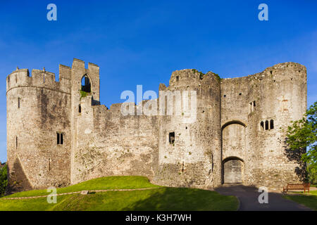 Wales, Monmouthshire, Chepstow, Chepstow Castle Stock Photo