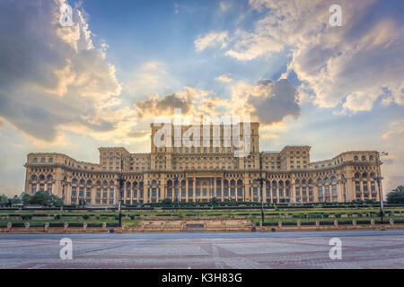 Romania, Bucharest City, Parliament Building, Stock Photo