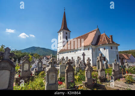 Romania, Sibiel village near Sibiu City, local cemetery and church Stock Photo