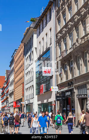 Germany, Bavaria, Munich, Kaufingerstrasse Shopping Street Stock Photo