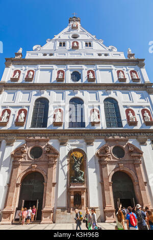 Germany, Bavaria, Munich, Neuhauser strasse, St Michael's Church Stock Photo
