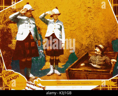 BONNIE SCOTLAND STAN LAUREL, OLIVER HARDY, JAMES FINLAYSON     Date: 1935 Stock Photo