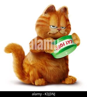 Garfield with his bowl. GARFIELD      Date: 2004 Stock Photo