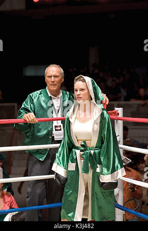 MILLION DOLLAR BABY CLINT EASTWOOD, HILARY SWANK PHOTOGRAPHS TO BE USED SOLELY FOR ADVERTISING, PROMOTION, PUBLICITY OR REVIEWS OF THIS SPECIFIC MOTION PICTURE AND TO REMAIN THE PROPERTY OF THE STUDIO. NOT FOR SALE OR REDISTRIBUTION.     Date: 2004 Stock Photo