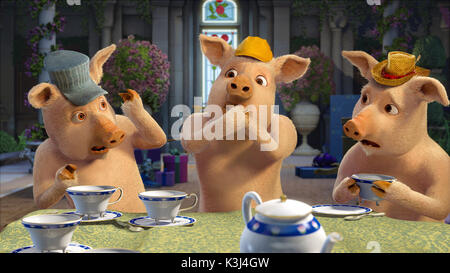 The Three Little Pigs are interrupted during their tea party in DreamWorks? SHREK THE THIRD, to be released by Paramount Pictures in May 2007. DreamWorks Animation S.K.G. Presents a PDI/DreamWorks Production, ?Shrek the Third.? Directed by Chris Miller, the film features the voice talents of Mike Myers, Eddie Murphy, Cameron Diaz, Antonio Banderas, Rupert Everett, Justin Timberlake, Julie Andrews, John Cleese, Eric Idle, Cheri Oteri, Amy Poehler, Maya Rudolph, Amy Sedaris, John Krasinski and Ian McShane. The story is by Andrew Adamson. The screenplay is by Jeffrey Price & Peter S. Seaman a Stock Photo