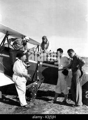 AIRMAIL L-R, Director JOHN FORD, stunt pilots JIMMY JAMES, PAUL NANSE, ELMER DYER Cameraman, KARL FREUN Stock Photo