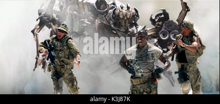(Left to right) Ranger Team Member (LUIS ECHAGARRUGA), U.S. Air Force Tech. Sgt. Epps (TYRESE GIBSON) and Shep (AMAURY NOLASCO) run for their lives from SKORPONOK&#xae; in DreamWorks Pictures' and Paramount Pictures' Transformers. TRANSFORMERS [US 2007]  [L-R] LUIS ECHAGARRUGA as Ranger Team Member, TYRESE GIBSON as U.S. Air Force Tech. Sgt. Epps, AMAURY NOLASCO as Shep run for their lives from the evil Decepticon SKORPONOK&#x1a0; (Left to right) Ranger Team Member (LUIS ECHAGARRUGA), U.S. Air Force Tech. Sgt. Epps (TYRESE GIBSON) and Shep (AMAURY NOLASCO) run for their lives from Stock Photo