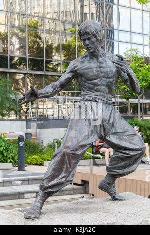 Hong Kong - July 13, 2017: Bruce Lee statue located in Hong Kong Garden of Stars Stock Photo