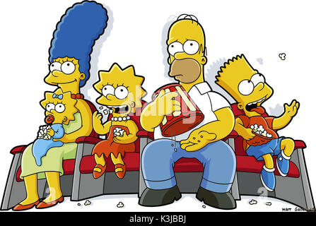 THE SIMPSONS MOVIE JULIE KAVNER voices Marge Simpson, NANCY CARTWRIGHT voices Maggie and Bart Simpson,YEARDLEY SMITH voices Lisa Simpson,DAN CASTELLANETA voices Homer Simpson THE SIMPSONS MOVIE     Date: 2007 Stock Photo