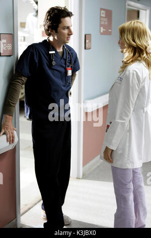 SCRUBS [US TV SERIES 2001 -  ] Series#4/Episode#1/ My Old Friend's New Friend ZACH BRAFF as Dr. John 'J.D.' Dorian,  HEATHER GRAHAM as Dr. Molly Clock SCRUBS Stock Photo