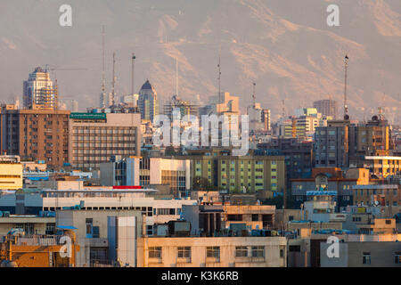 Iran, Tehran, elevated city view, morning Stock Photo