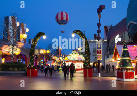 Christmas markets at Disney Village Paris Marne La Vallee Stock Photo