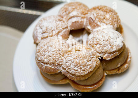 Paris Brest traditional French choux pastry Stock Photo