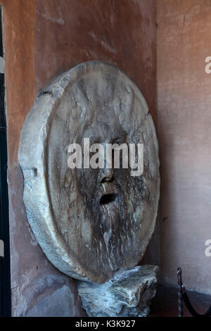 Italy Rome Bocca della Verita Mouth of Truth  Basilica di Santa Maria in Cosmedin Stock Photo