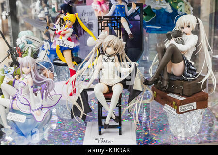 Japan, Hoshu, Tokyo, Akihabara, Cosplay Doll Figures Stock Photo