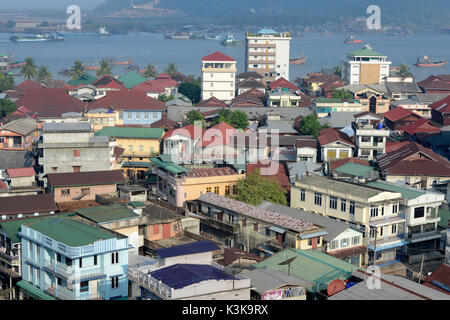 the city centre of Myeik in the south in Myanmar in Southeastasia Stock ...