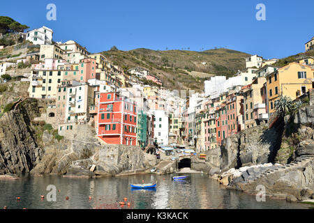 Italy, Liguria, Cinque Terre National Park listed as World Heritage by UNESCO, Riomaggiore Stock Photo