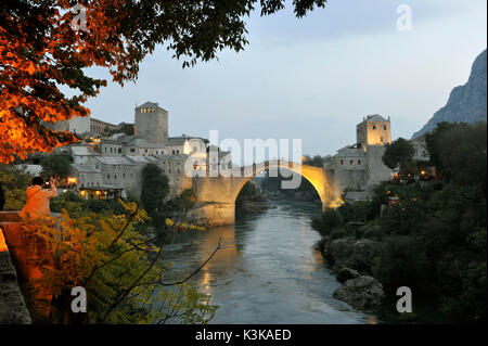 Bosnia and Herzegovina, Mostar, listed as World Heritage by UNESCO, Old Bridge (Stari most) Stock Photo