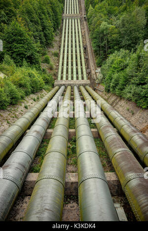pipes of the hydroelectric power plant Walchensee Stock Photo