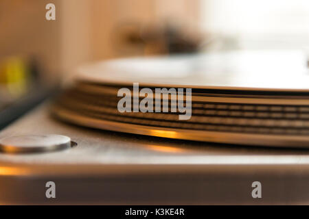 Record on record player in detail Stock Photo