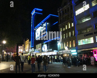 The front of the ODEON CINEMA, LEICESTER SQUARE, LONDON at street level, pictured at night    Seen in September 2009, screening 'Surrogates' Stock Photo
