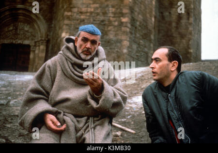 DER NAME DER ROSE [GER / IT / FR 1986] aka THE NAME OF THE ROSE SEAN CONNERY off set with Producer BERND EICHINGER     Date: 1986 Stock Photo