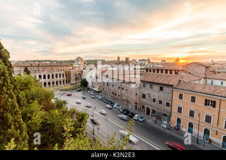 Europe, Italy, Lazio, Rome. Sunrise on Rome city centre Stock Photo