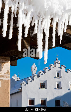 Detail of stalactites in La Punt - Engadin - Swiss Stock Photo