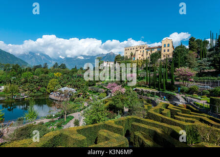 Merano/Meran, South Tyrol, Italy. The Maze in the Gardens of Trauttmansdorff Castle in Merano Stock Photo
