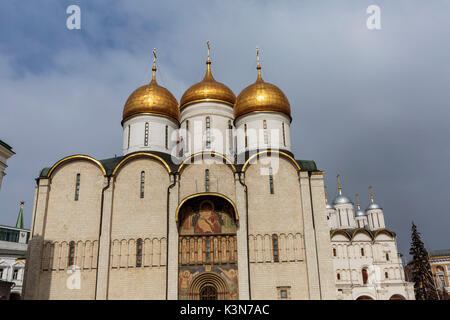 Russia, Moscow, Dormition Cathedral in the Moscow Kremlin Stock Photo