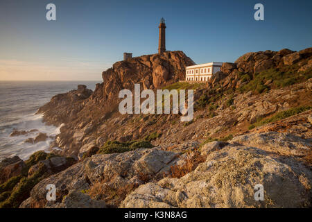 Cabo Vilan, Camarinas, A Coruna district, Galicia, Spain, Europe. View of Cabo Vilan lighthouse Stock Photo