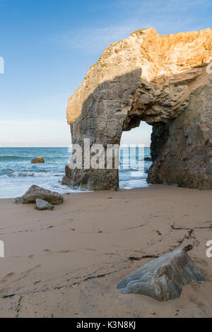 Port Blanc arch. Quiberon peninsula, Morbihan, Brittany, France. Stock Photo