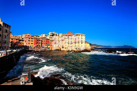 Boccadasse  is an old mariners' neighbourhood of the Italian city of Genoa, Liguria, Italy Stock Photo