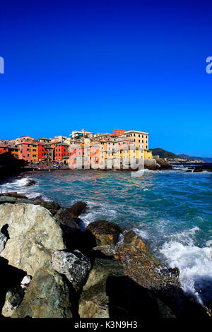 Boccadasse  is an old mariners' neighbourhood of the Italian city of Genoa, Liguria, Italy Stock Photo