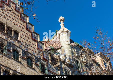 Spain, Catalonia, Barcelona. Casa Batllo, exterior view Stock Photo