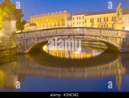 Europe, Italy, Veneto. The channel of Prato della Valle in Padua in the evening Stock Photo