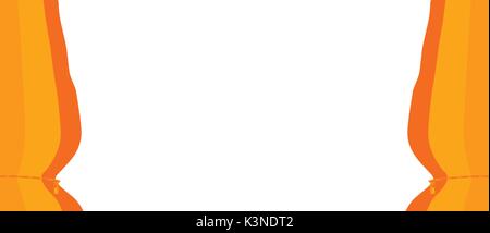 Open curtains set on a white background Stock Vector