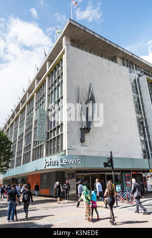 Barbara Hepworth's Winged Figure sculpture outside the John Lewis Department Store on Oxford Street, London, UK Stock Photo
