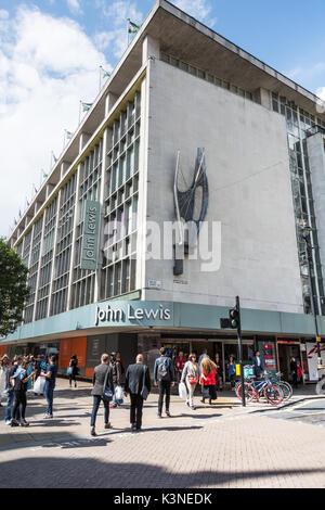 Barbara Hepworth's Winged Figure sculpture outside the John Lewis Department Store on Oxford Street, London, UK Stock Photo