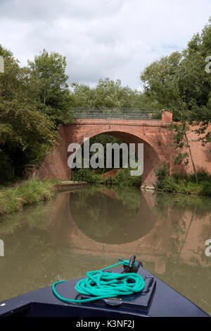 Beavan's Bridge at Westleaze Swindon UK. August 2017. The brick built bridge crossing the recently restored Wilts & Berks Canal Stock Photo