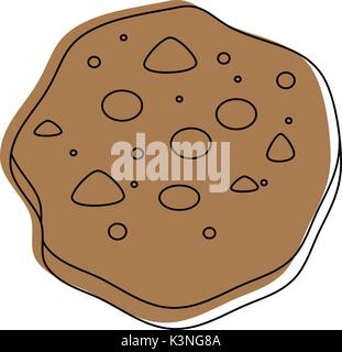 chocolate chips cookie icon over white background vector illustration Stock Vector