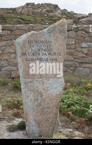 Shipwreck Memorial, English Cemetery, Trece Head; Costa de la Muerte; Galicia; Spain Stock Photo