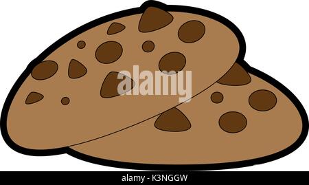 chocolate chips cookie icon over white background vector illustration Stock Vector