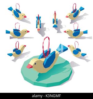 Christmas tree toy birdie Stock Vector