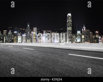 Inner city road in Central of Hong Kong. Stock Photo